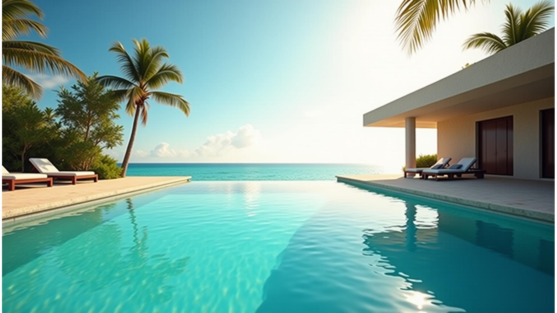 Breathtaking infinity pool overlooking a tropical ocean at a luxury resort